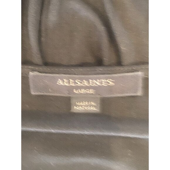 All Saints Jayda Sleeveless V-Neck Bodice Tied Handkerchief Knit Dress Size L - Picture 6 of 7